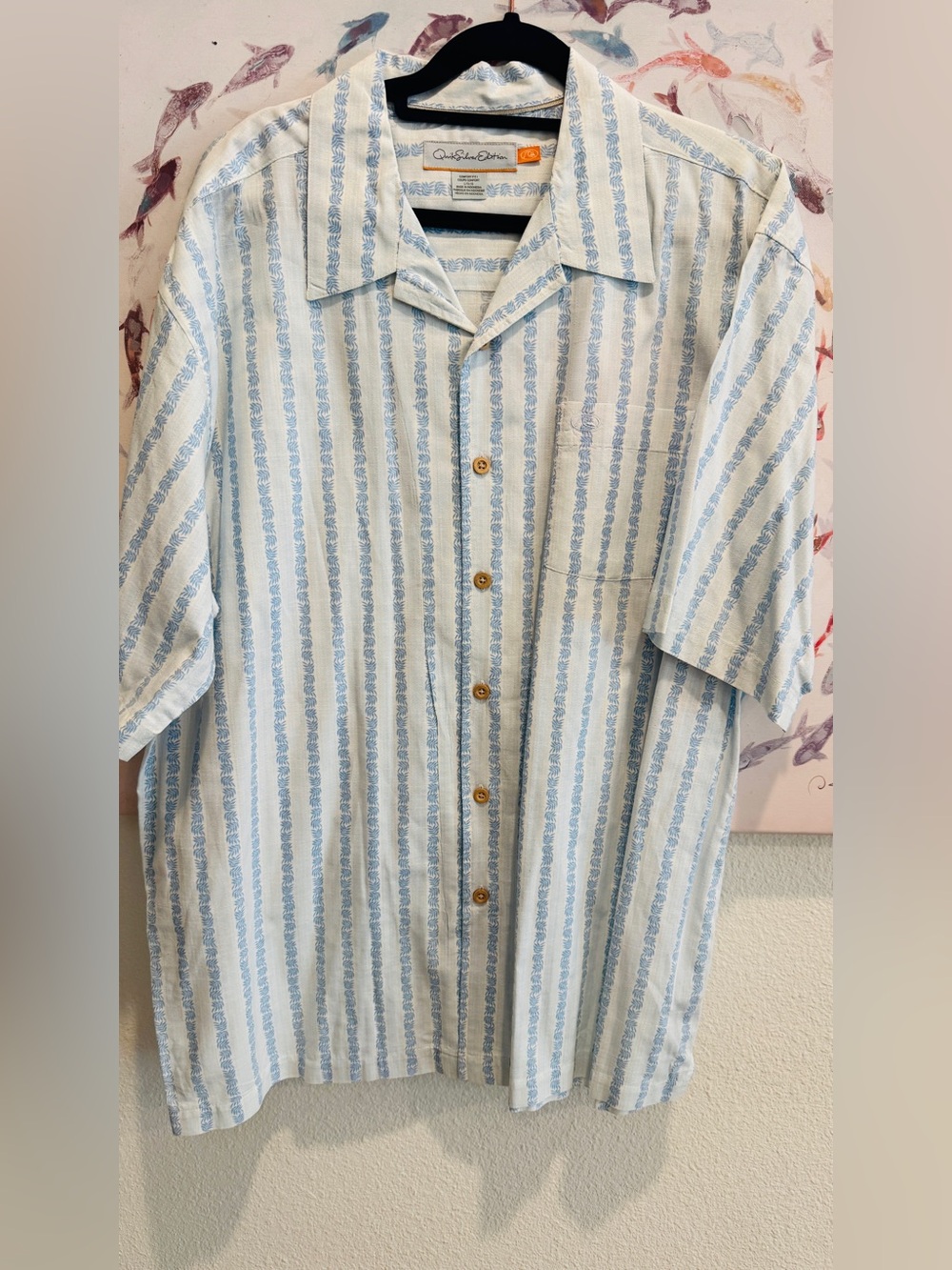 Cloud-Style Light Blue Striped Short-Sleeve Dress Shirt
